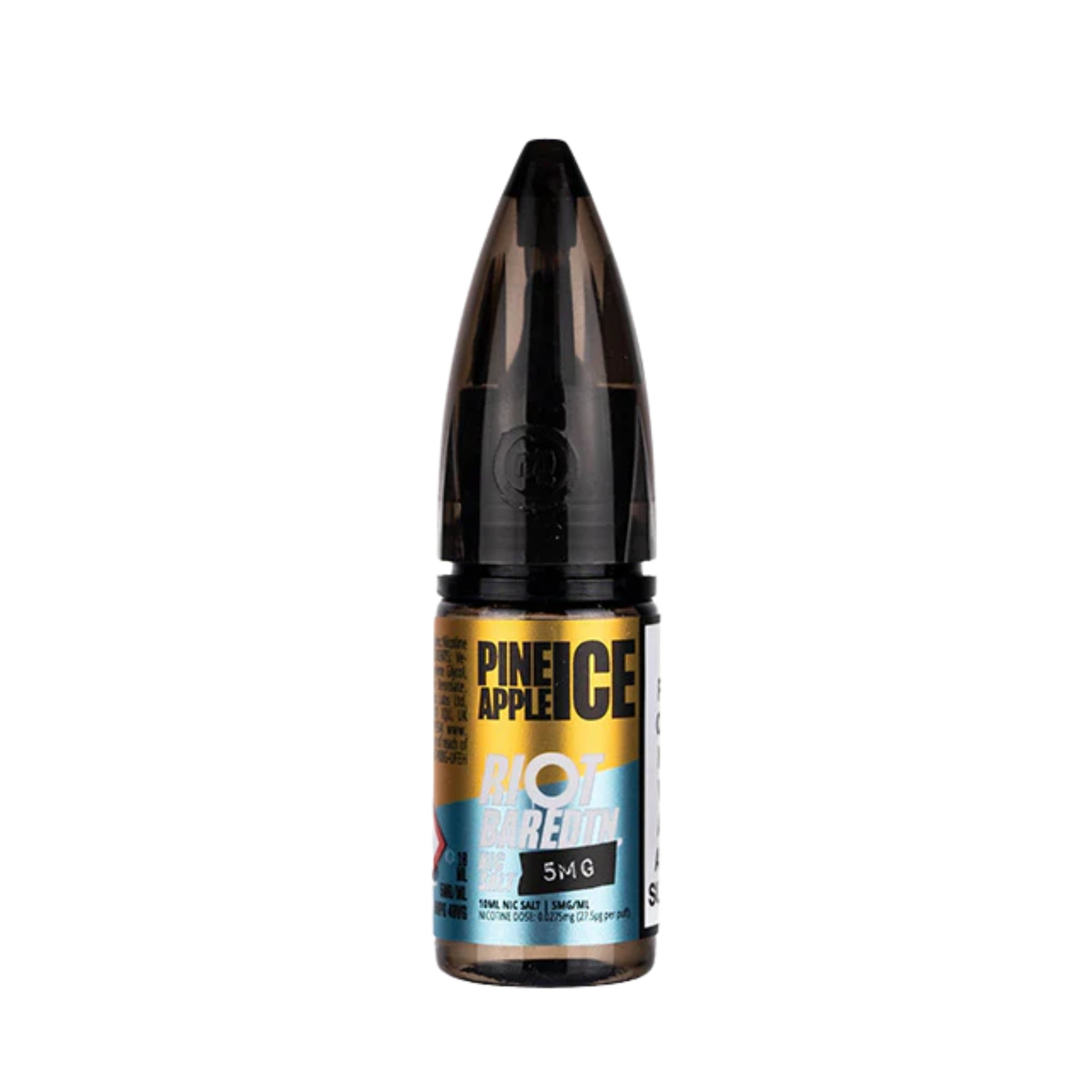 Riot BAR Pineapple Ice Nic Salt 5mg  Smooth Low Strength Vape Juice