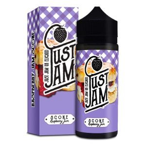 Just Jam scone raspberry jam 100ml eliquid shortfill bottle with box