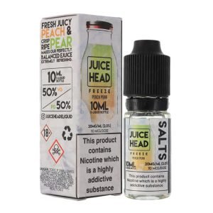 juice head freeze peach pear nicotine salt eliquid bottle with box