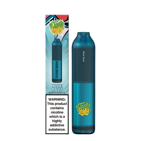 tasty fruity zoom bar blue razz disposable vape pod with box 2