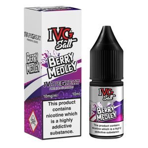 ivg juicy range berry medley nicotine salt eliquid 10ml bottle with box